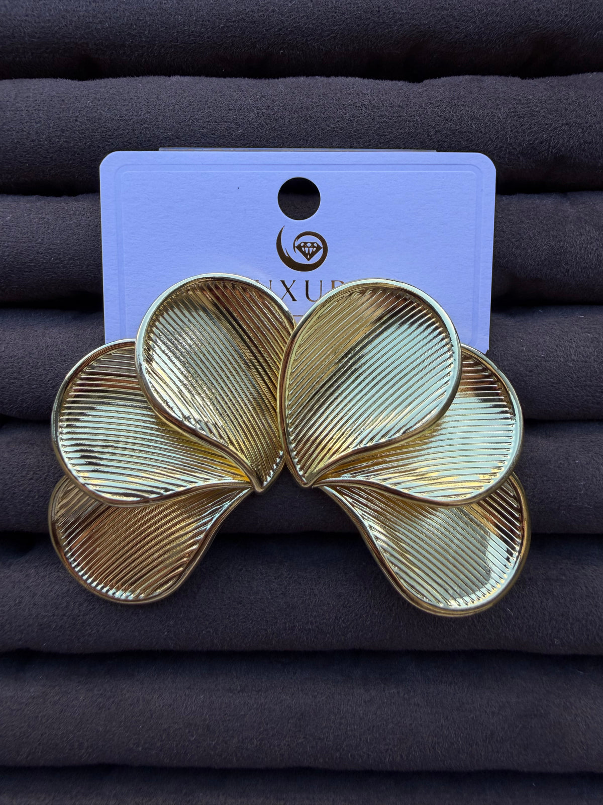 Gold Tasarım Çiçek Küpe