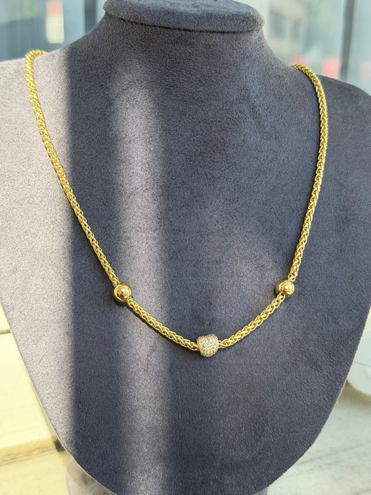 Gold Mini Taşlı Love Kolye