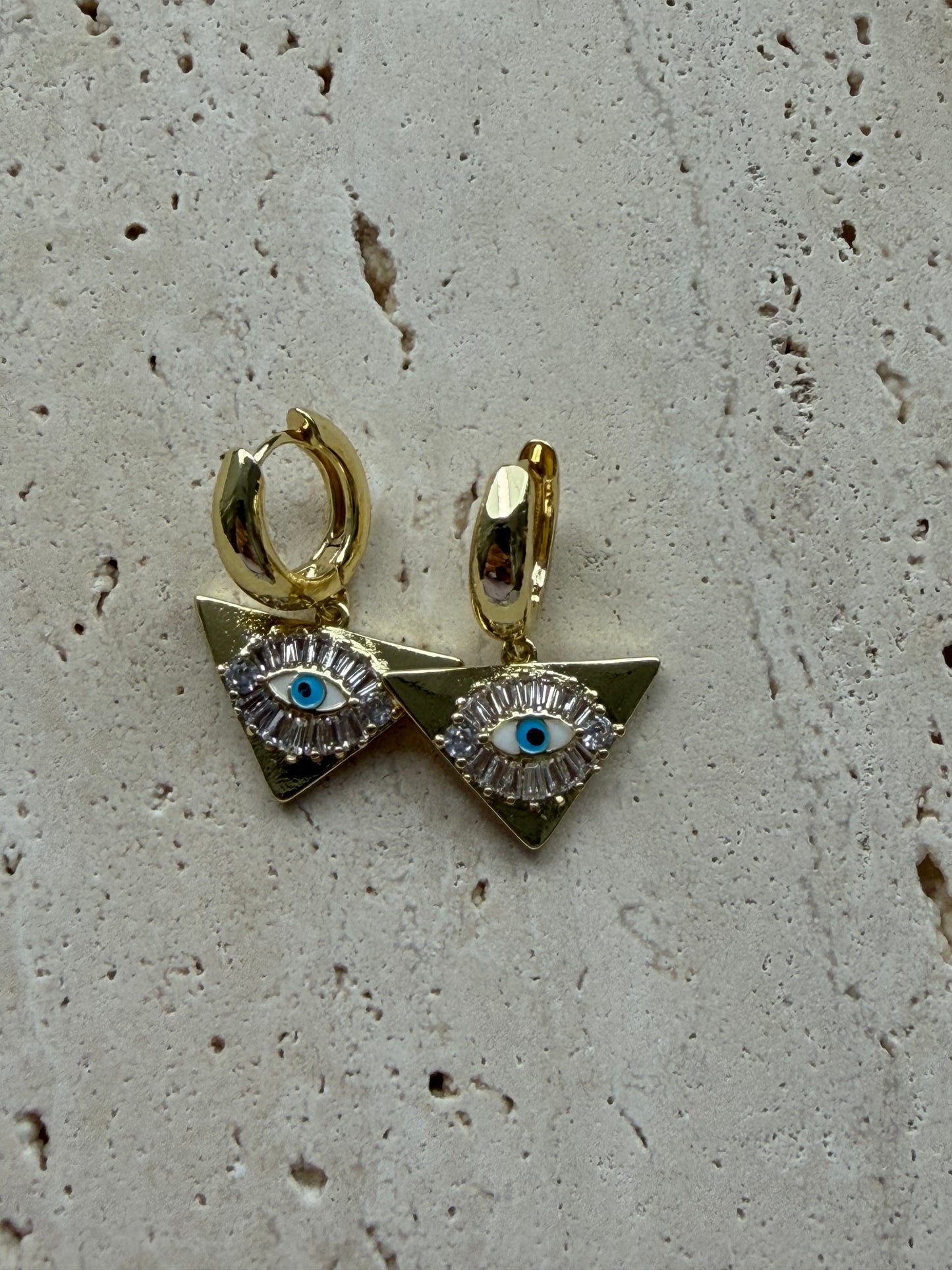Gold Üçgen Eyes Küpe
