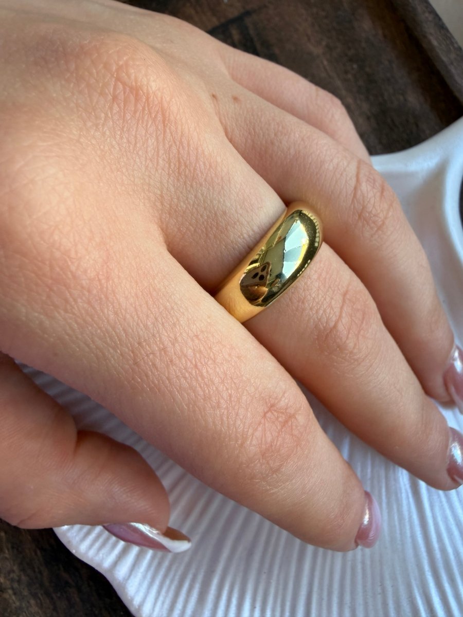 Gold Ayna Yüzük - Muas Aksesuar