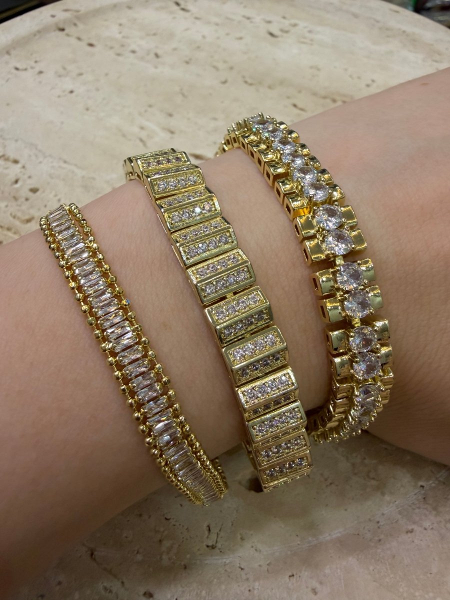 Gold Dizme Taşlı Bileklik - Muas Aksesuar
