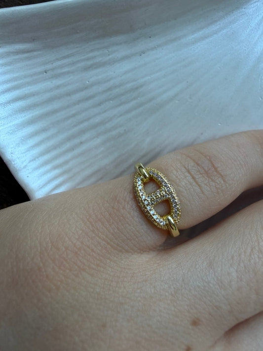 Gold Düğme Serçe Parmak Yüzüğü - Muas Aksesuar