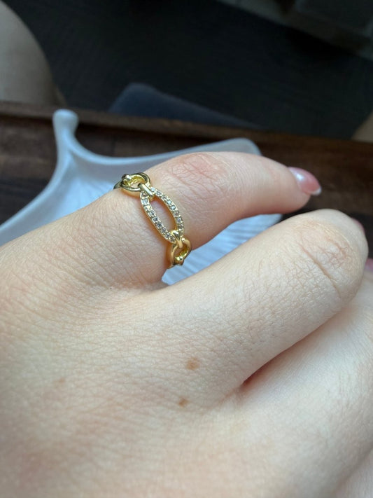 Gold Halat Serçe Parmak Yüzüğü - Muas Aksesuar