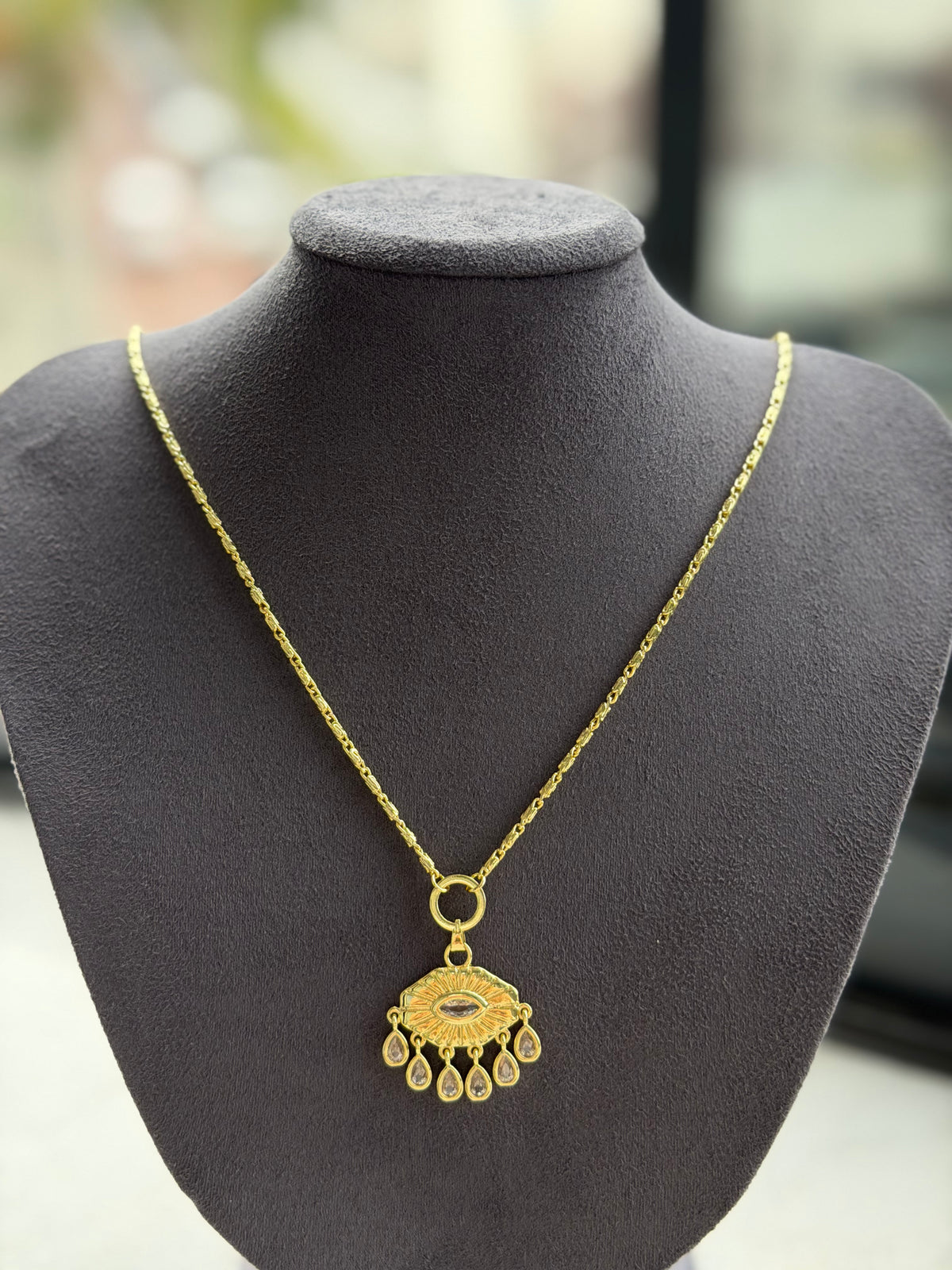 Gold Atena Göz Kolye