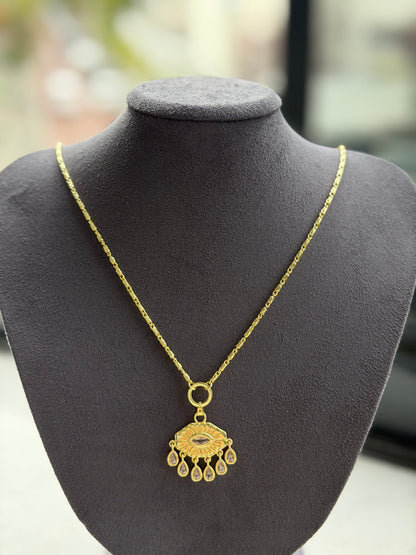 Gold Atena Göz Kolye