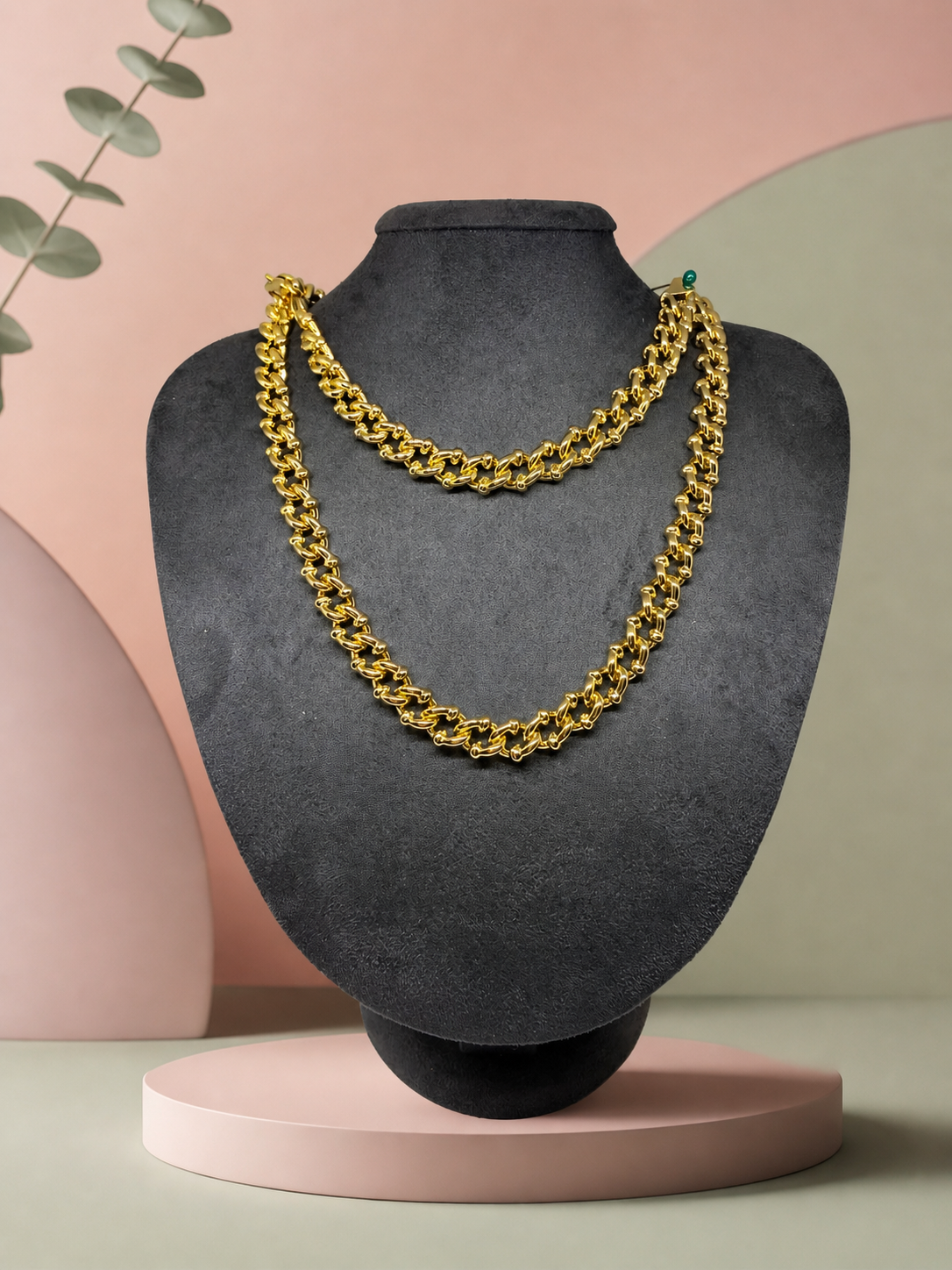 Gold Halat Zincir ve Bileklik Set