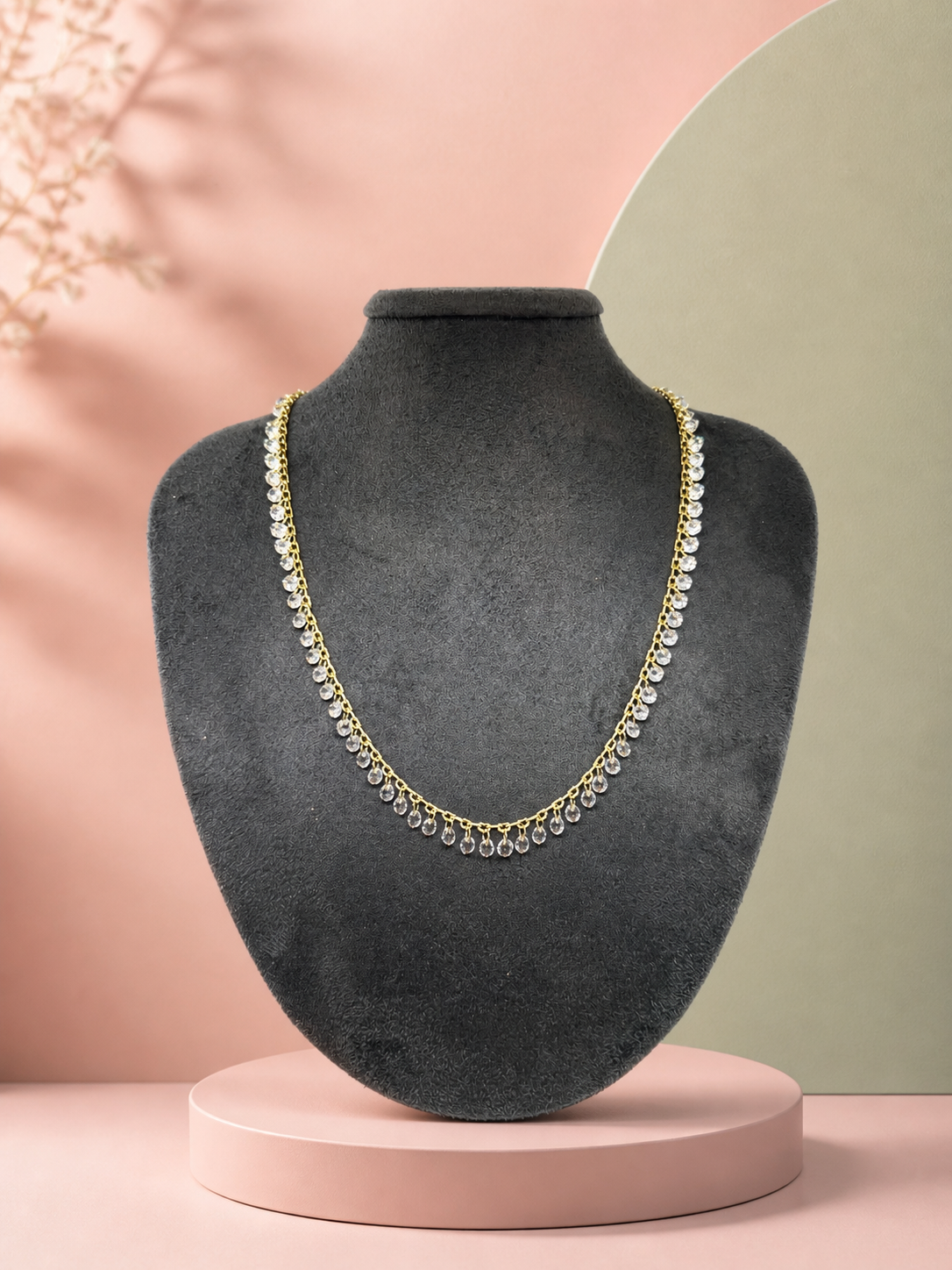 Gold Boncuk Taşlı Kolye
