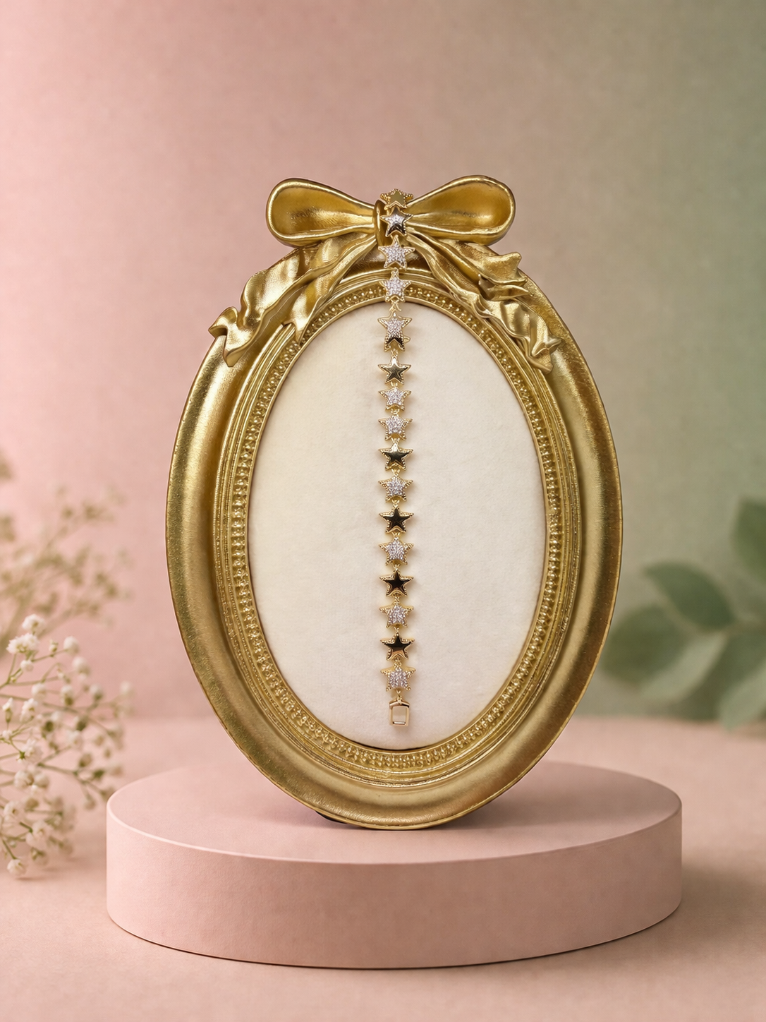Gold Taşlı Yıldız Bileklik