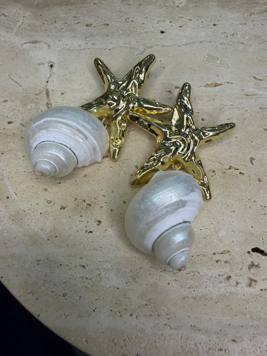 Gold Deniz Kabuğu Küpe