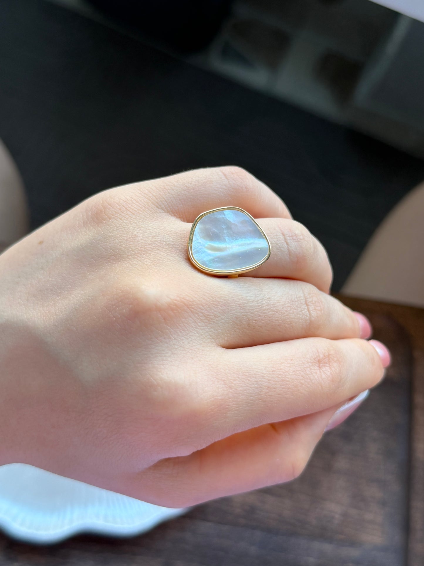 Gold Düz Mineli Yüzük
