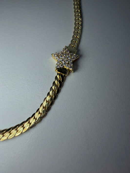 Gold Taşlı Yıldız Örgü Bileklik