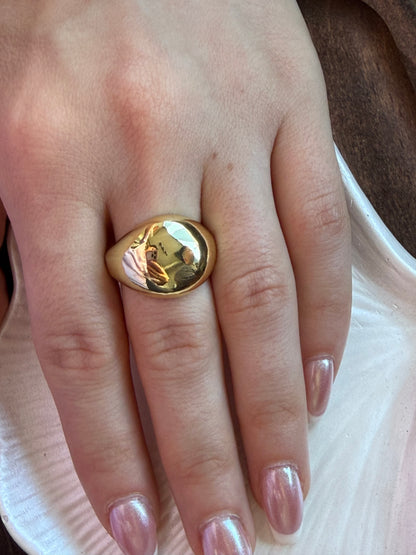 Gold Oval Ayna Yüzük