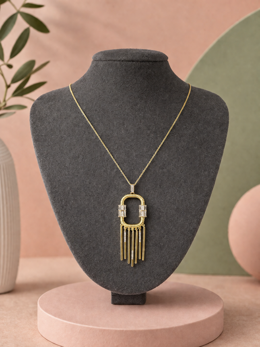 Gold Taşlı Uzantı Kolye