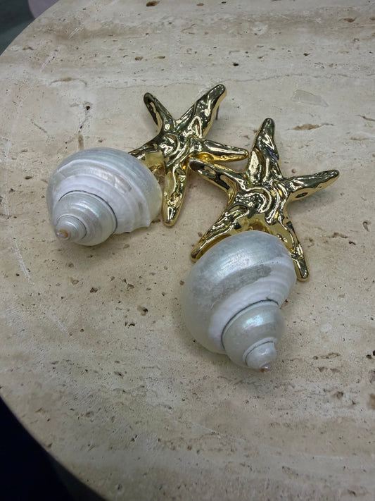 Gold Deniz Kabuğu Küpe
