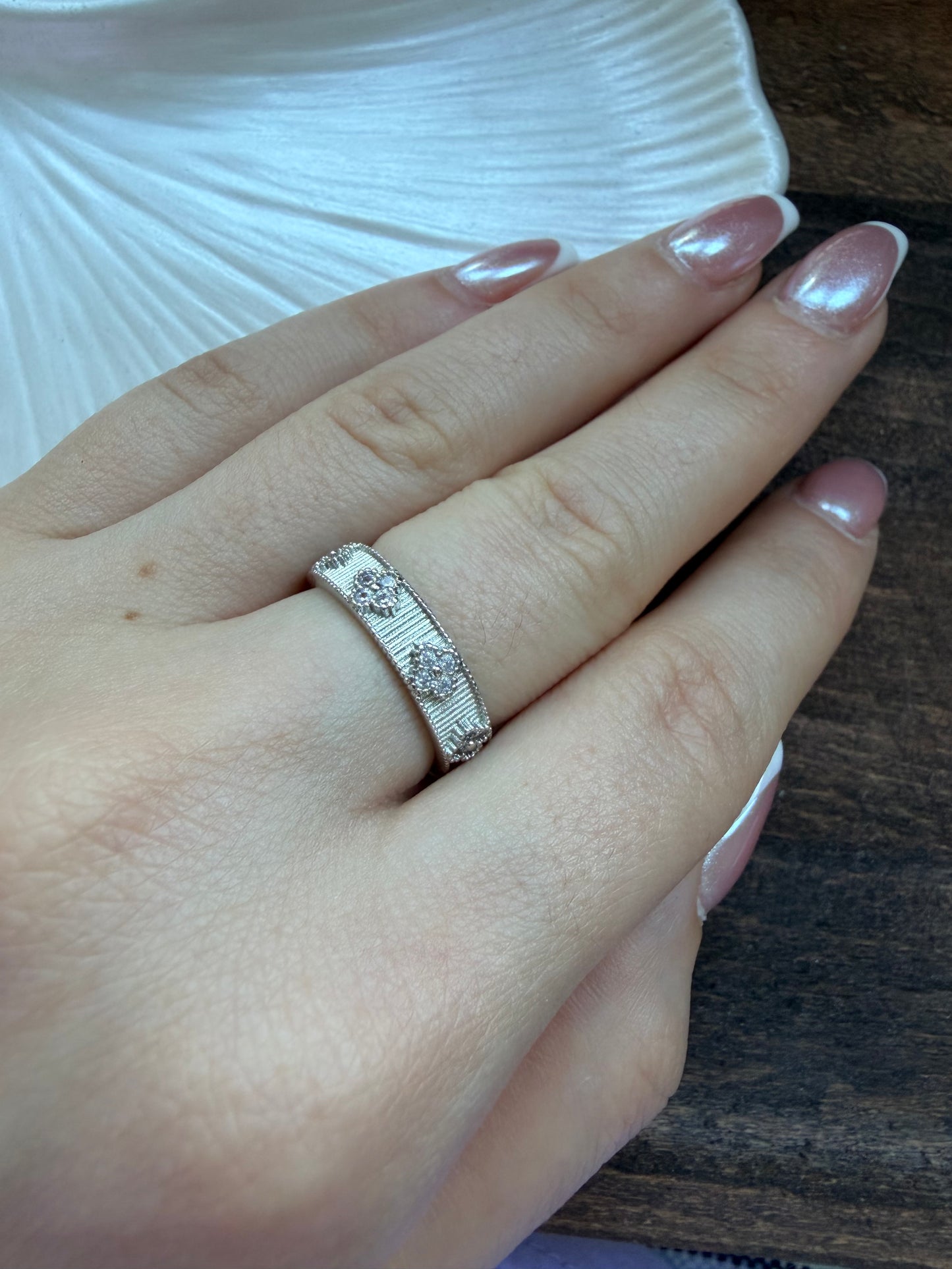 Silver Yonca Düz Yüzük