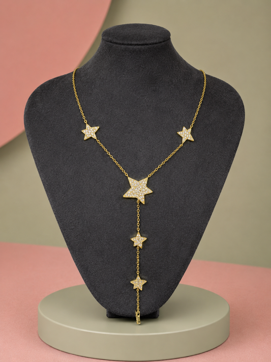 Gold Taşlı Solea Y Kolye
