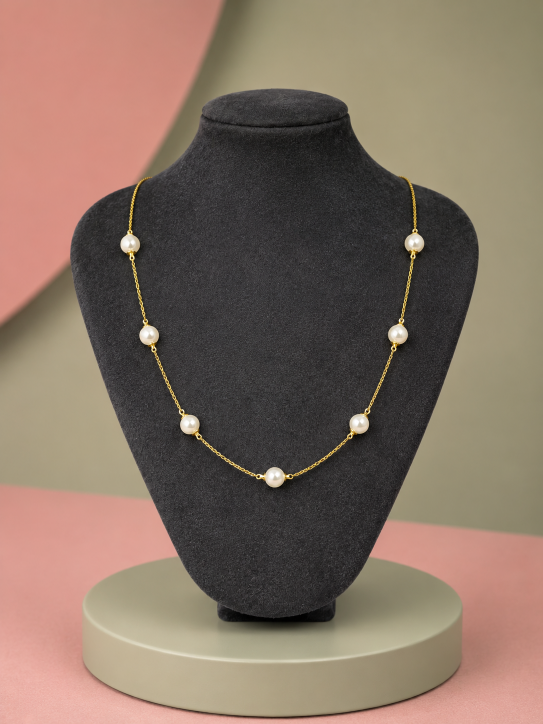 Gold İncili Zincir Kolye