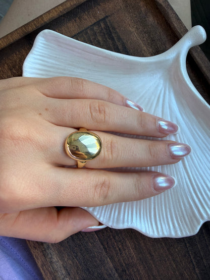 Gold Oval Ayna Yüzük