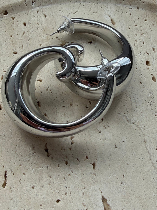 Silver Büyük G Küpe