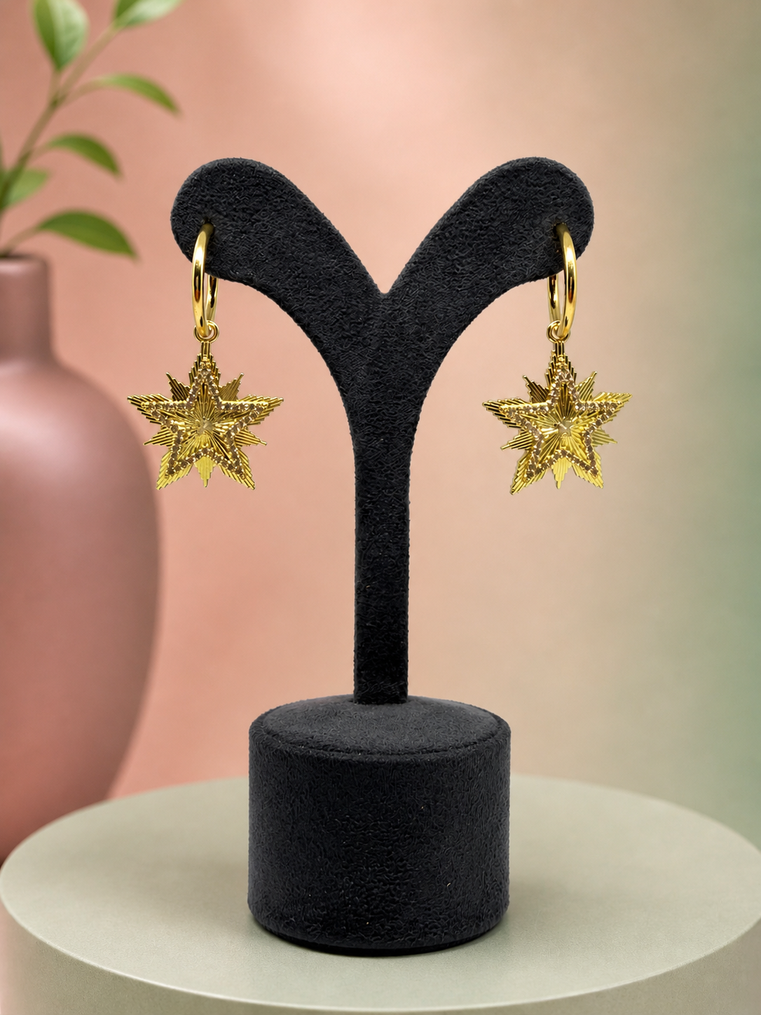 Gold Yıldız Küpe