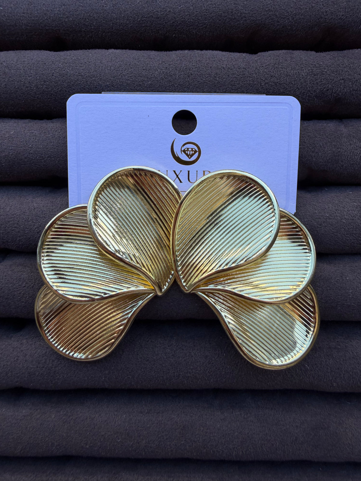 Gold Tasarım Çiçek Küpe
