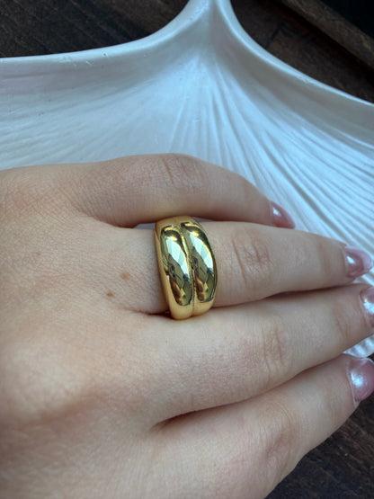 Gold İkili Bomb Yüzük
