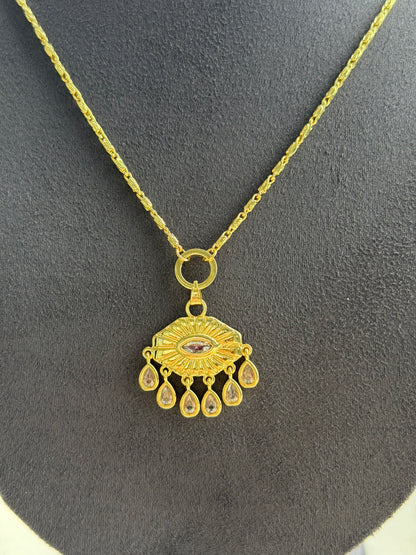 Gold Atena Göz Kolye