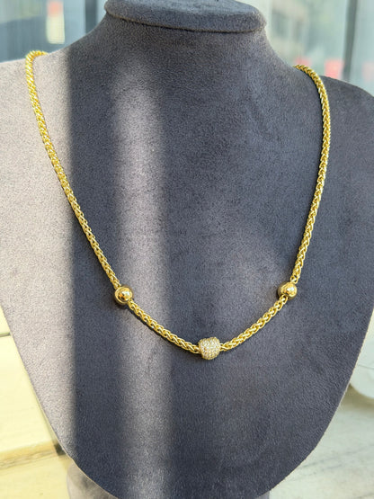 Gold Mini Taşlı Love Kolye