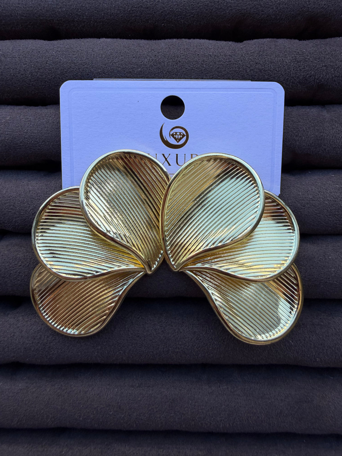 Gold Tasarım Çiçek Küpe