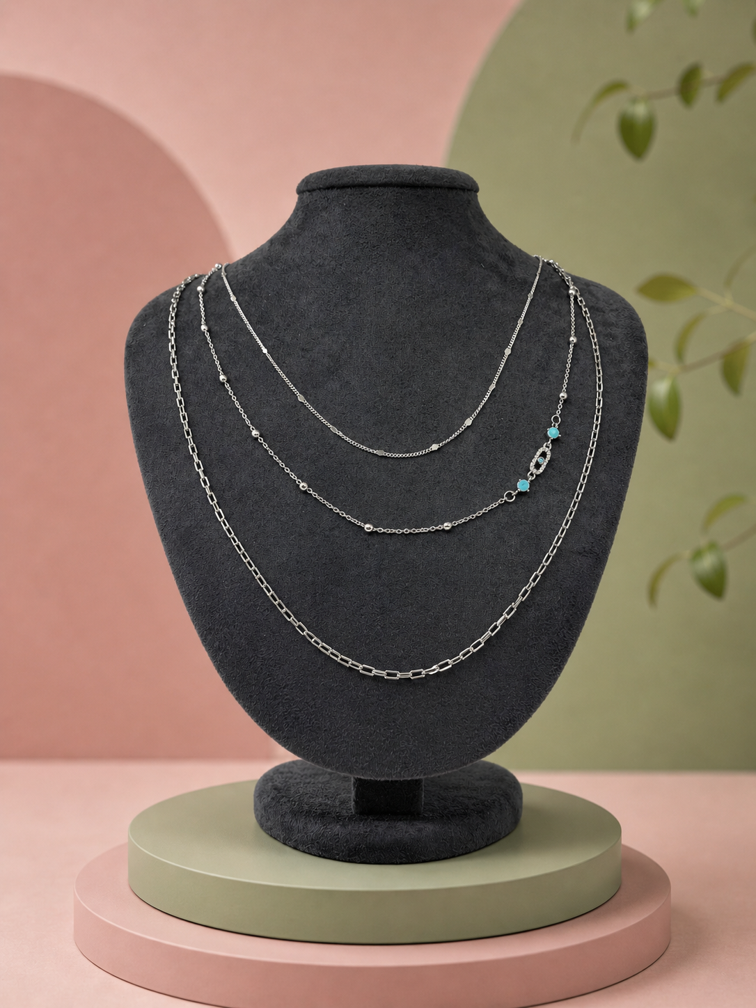 Silver 3’lü Tiffany Kolye