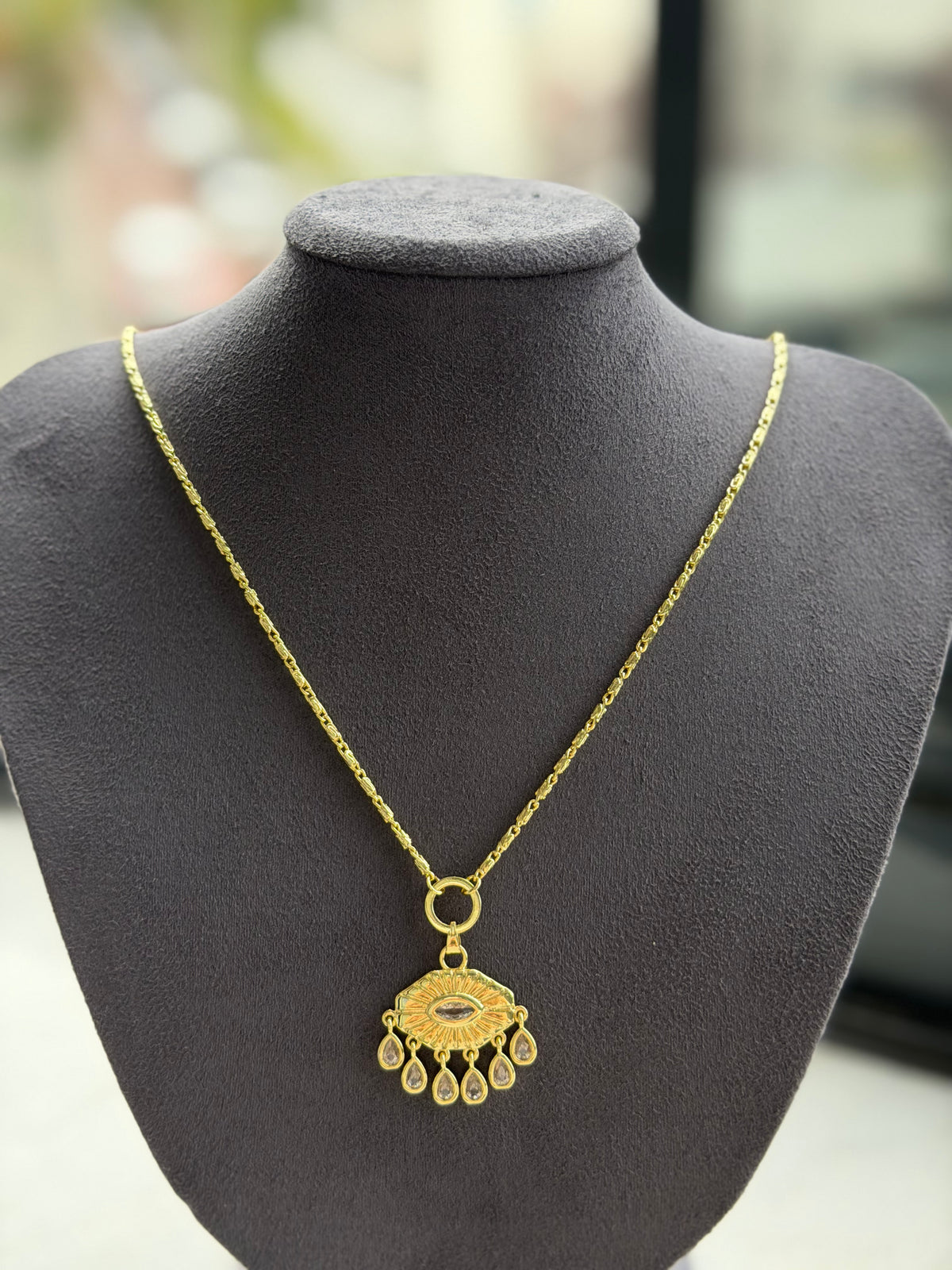 Gold Atena Göz Kolye
