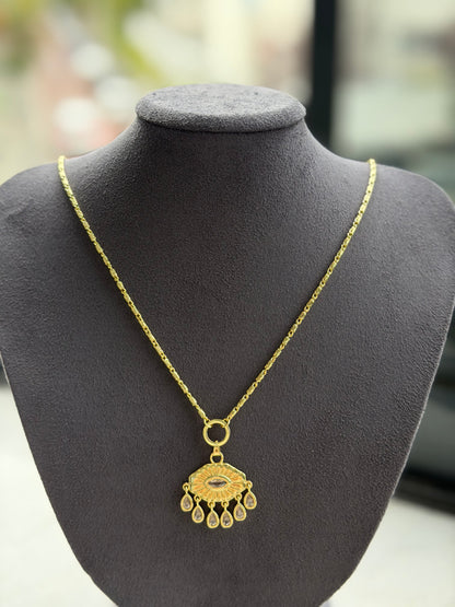 Gold Atena Göz Kolye