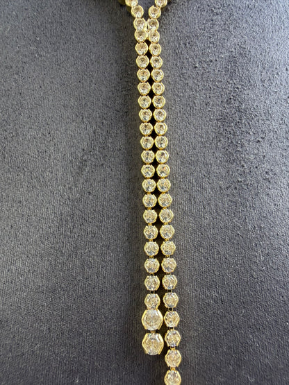 Gold Yuvarlak Taşlı Y Kolye