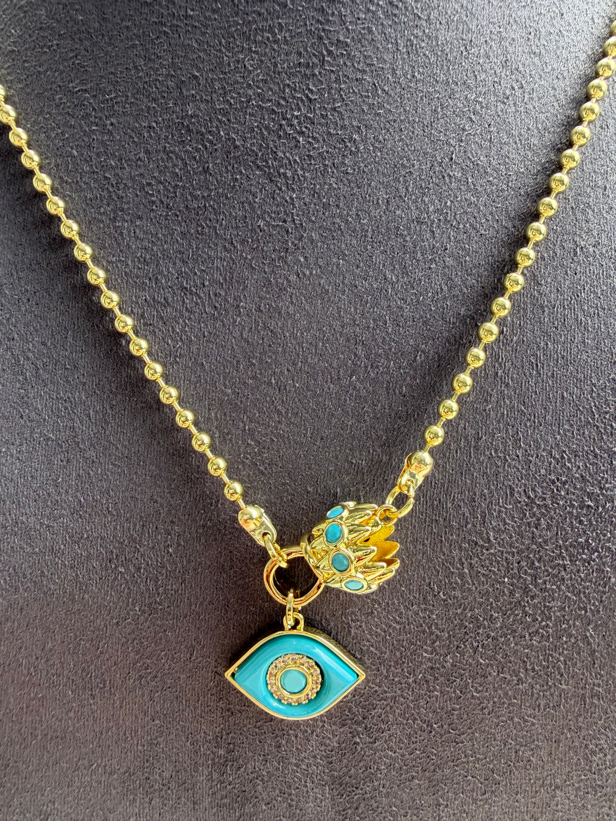 Gold Alya Nazar Kolye