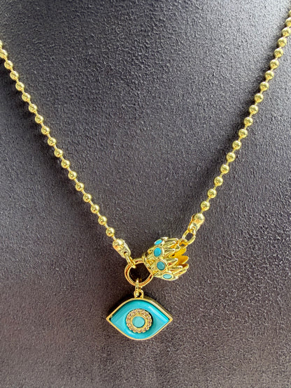 Gold Alya Nazar Kolye