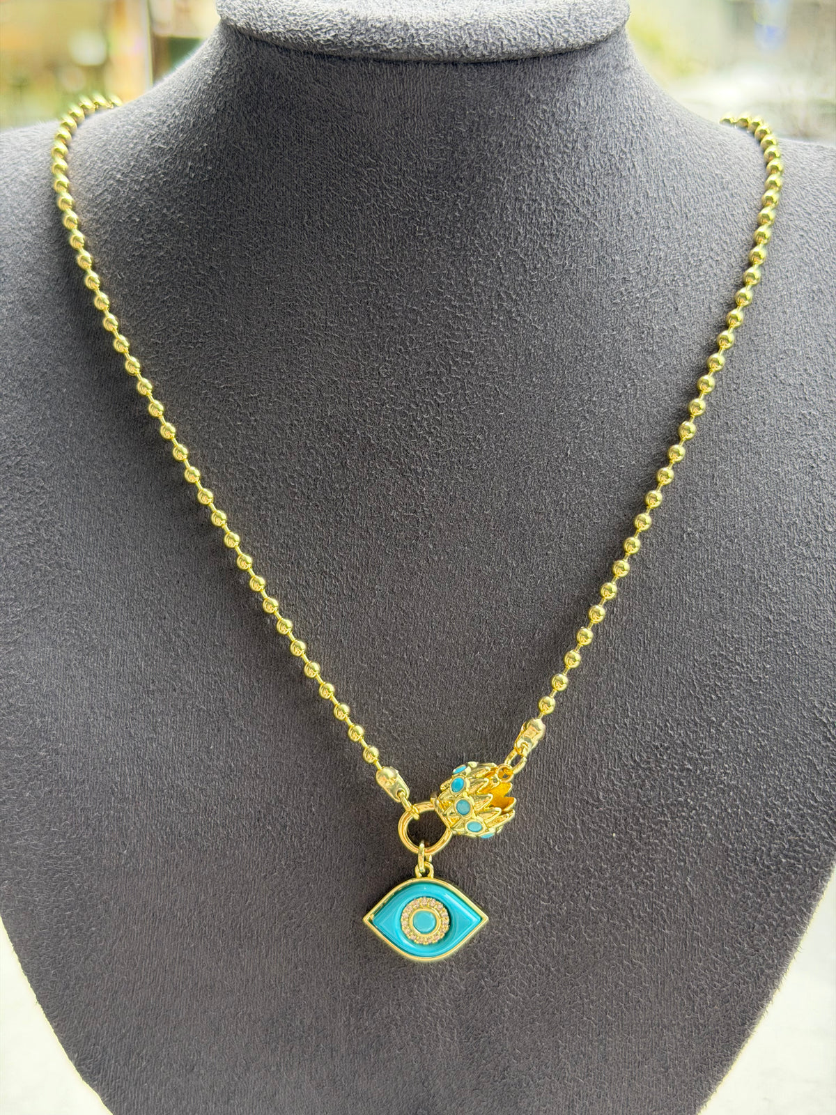 Gold Alya Nazar Kolye