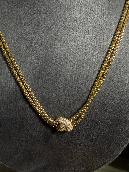 Gold Lumière Düğüm Kolye