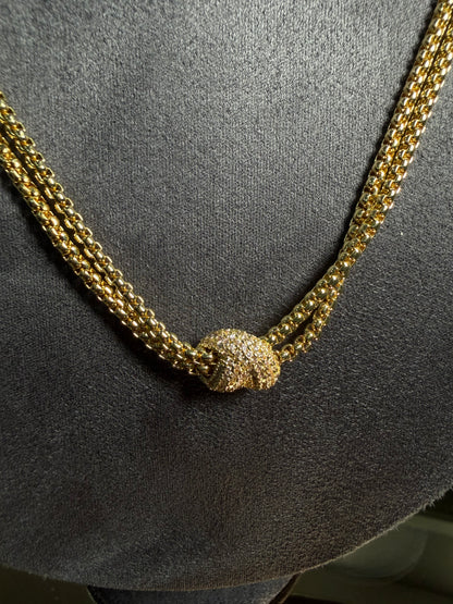 Gold Lumière Düğüm Kolye
