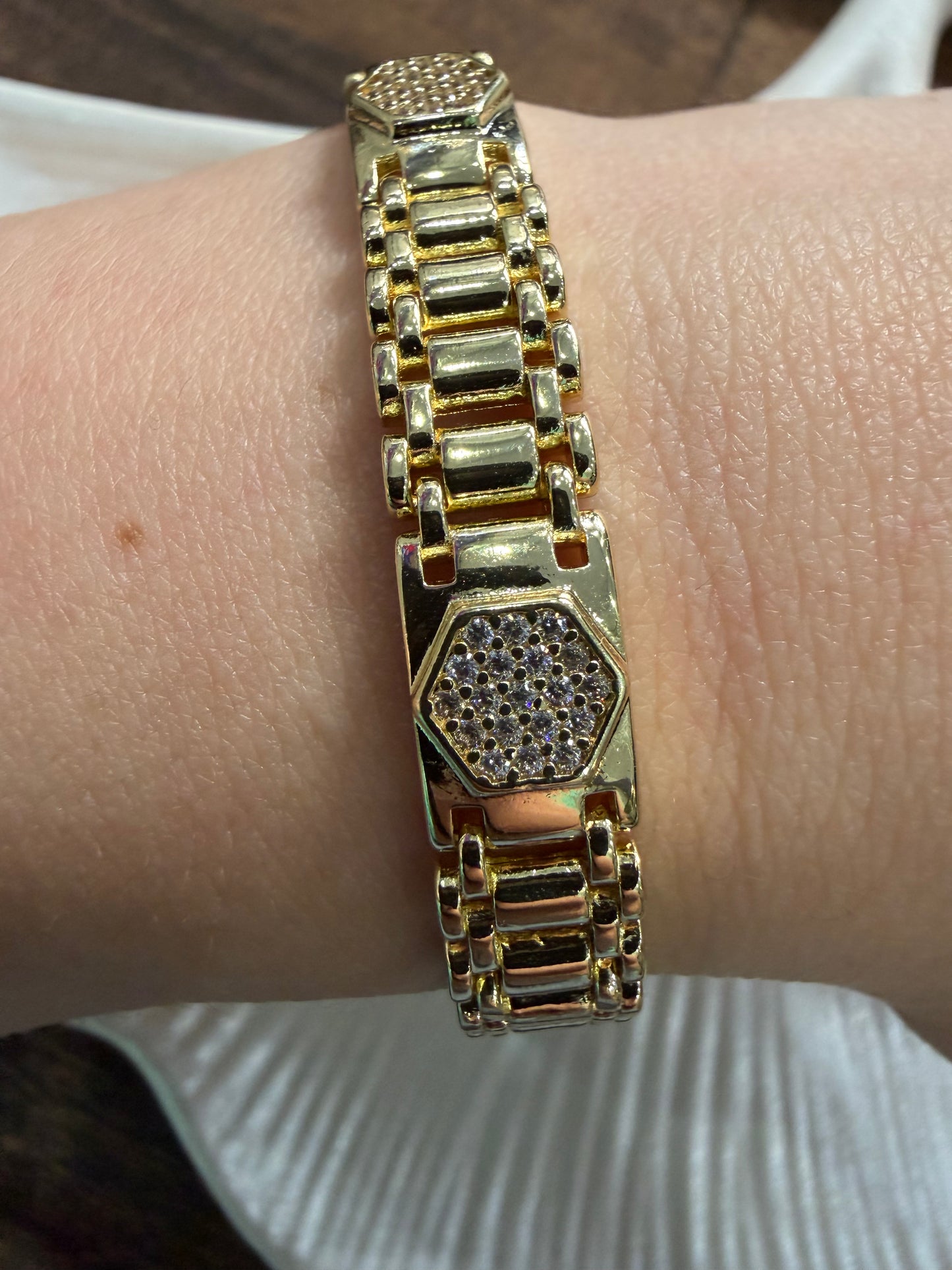 Gold Patek Taşlı Bileklik