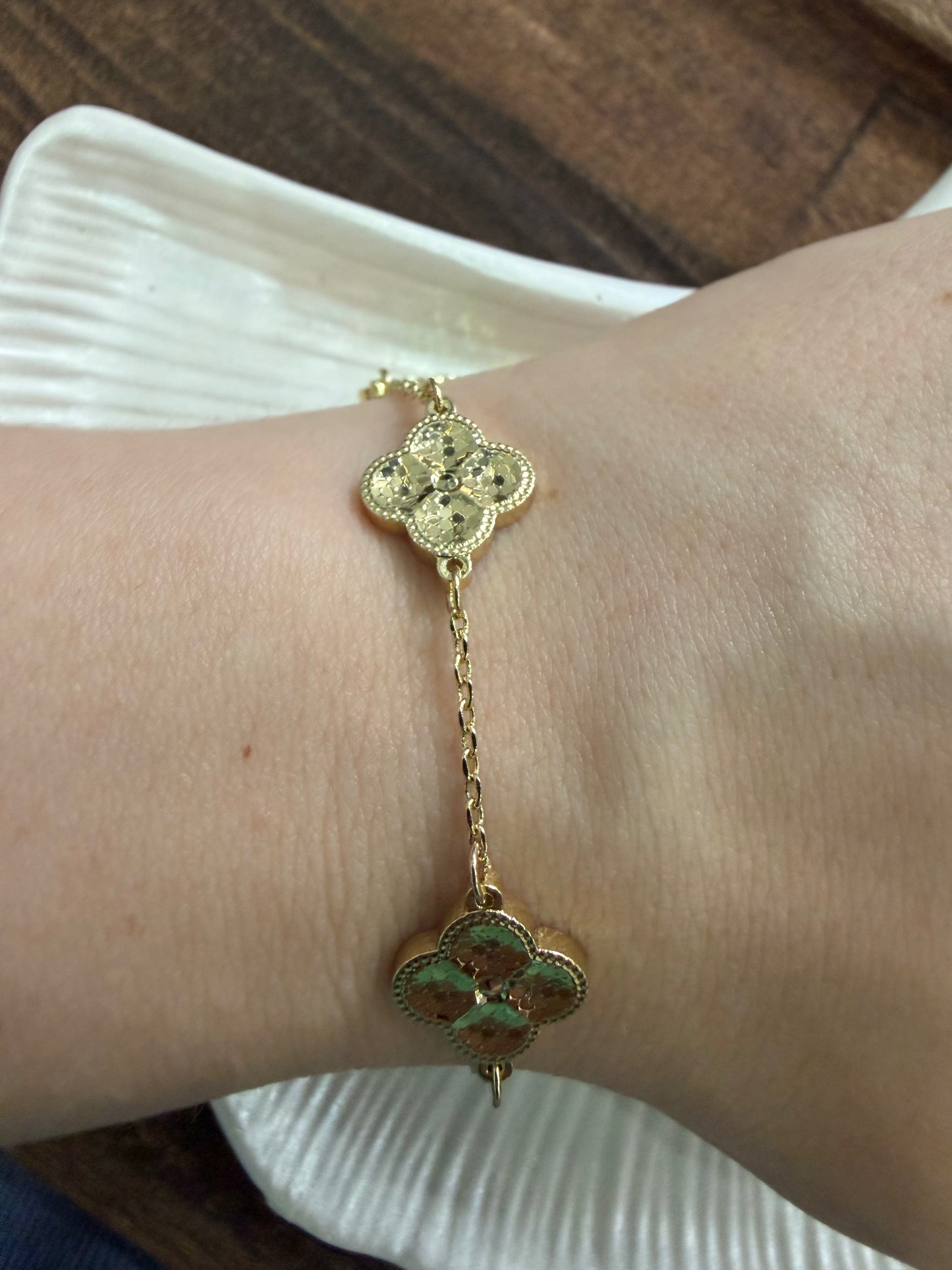 Gold Yonca Van Clef Bileklik