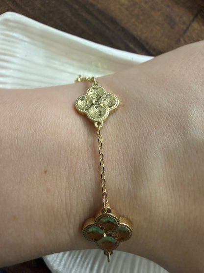 Gold Yonca Van Clef Bileklik