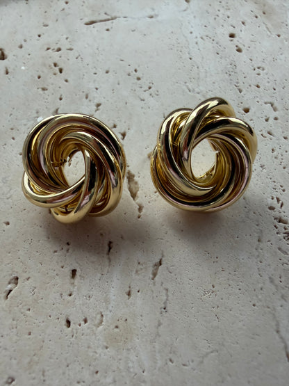 Gold Yuvarlak Sarmal Küpe