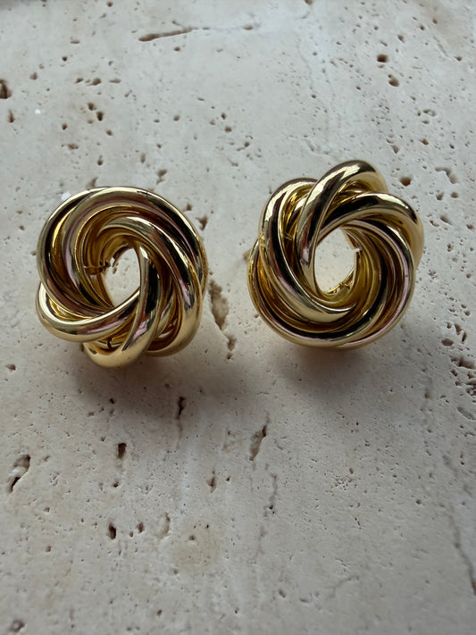 Gold Yuvarlak Sarmal Küpe