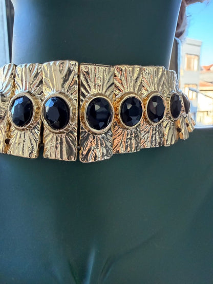 Choker Tasarım Siyah Taşlı Set Kolye Ve Bileklik - Muas Aksesuar