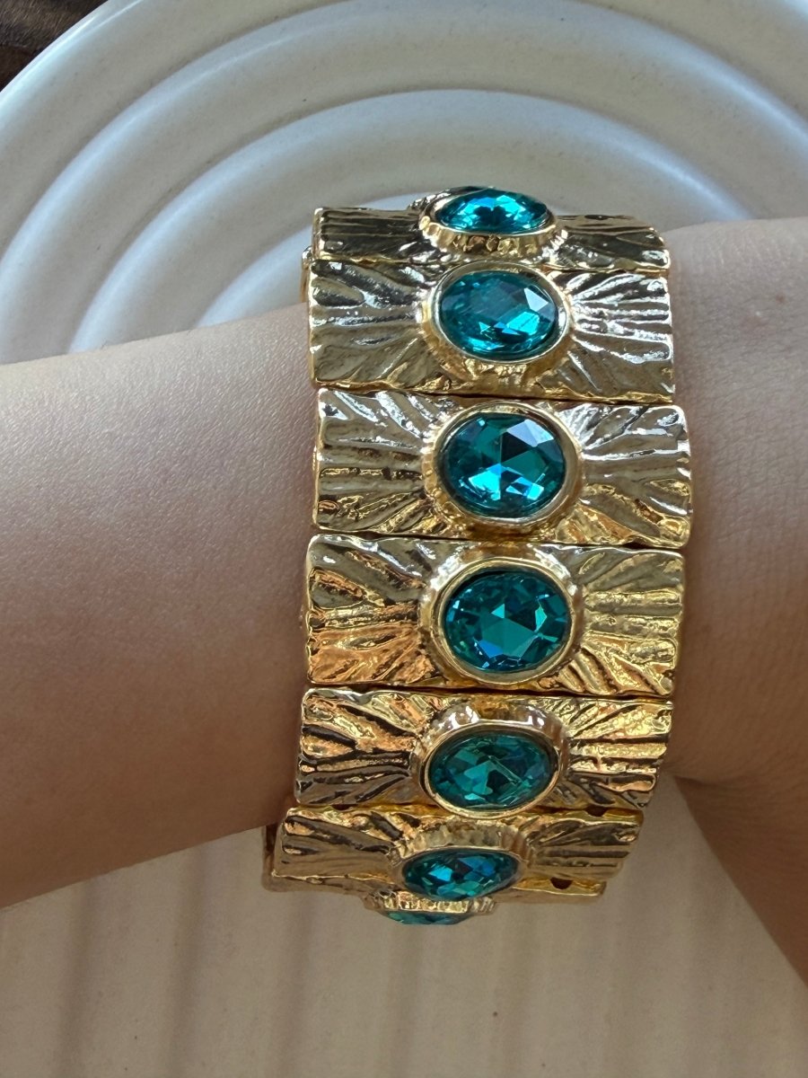 Choker Tasarım Turkuaz Taşlı Set Kolye Ve Bileklik - Muas Aksesuar