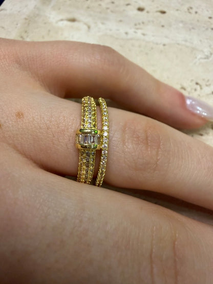 Gold 2’li Full Taşlı Yüzük - Muas Aksesuar