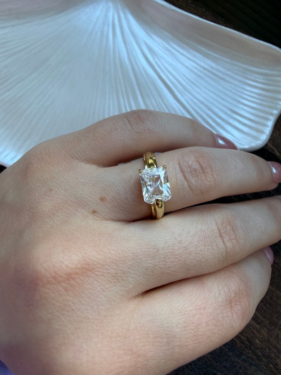 Gold DD Tek Taş Yüzük - Muas Aksesuar