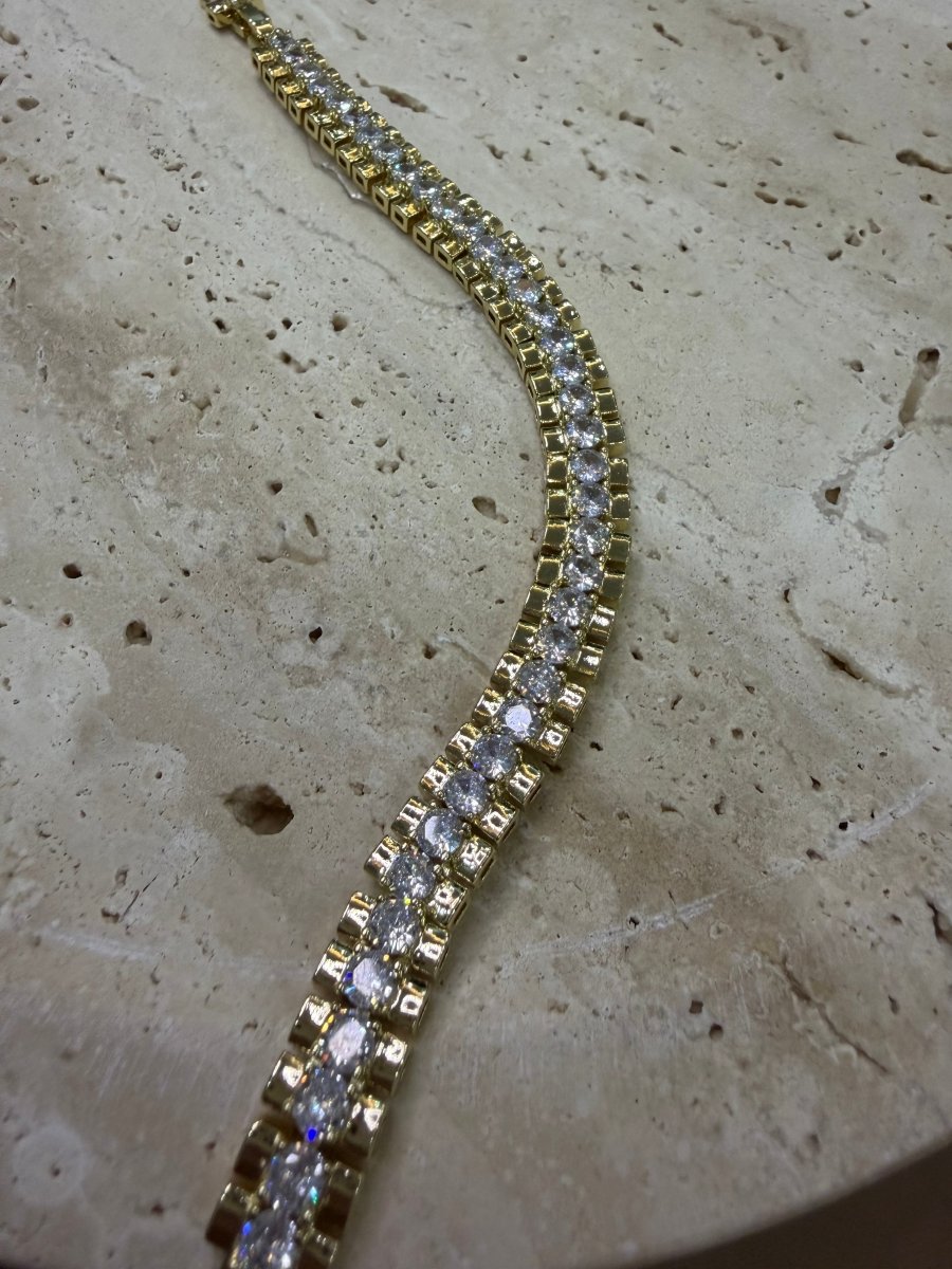Gold Dizme Taşlı Bileklik - Muas Aksesuar