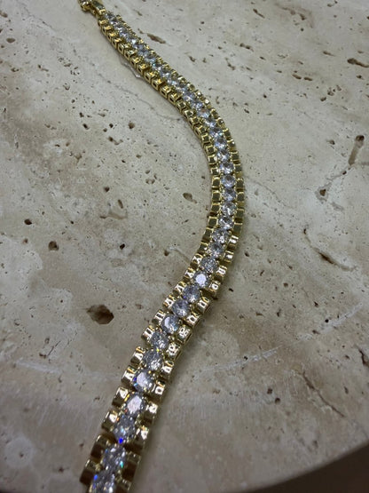 Gold Dizme Taşlı Bileklik - Muas Aksesuar