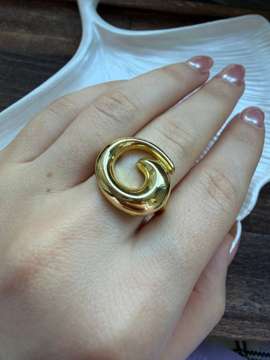 Gold Girdap Yüzük - Muas Aksesuar